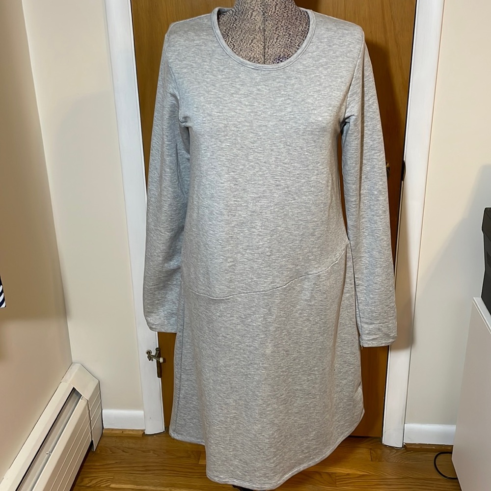 Carve Designs Womens Large Long Sleeve Dress Gray Heavy Material Asymetrical